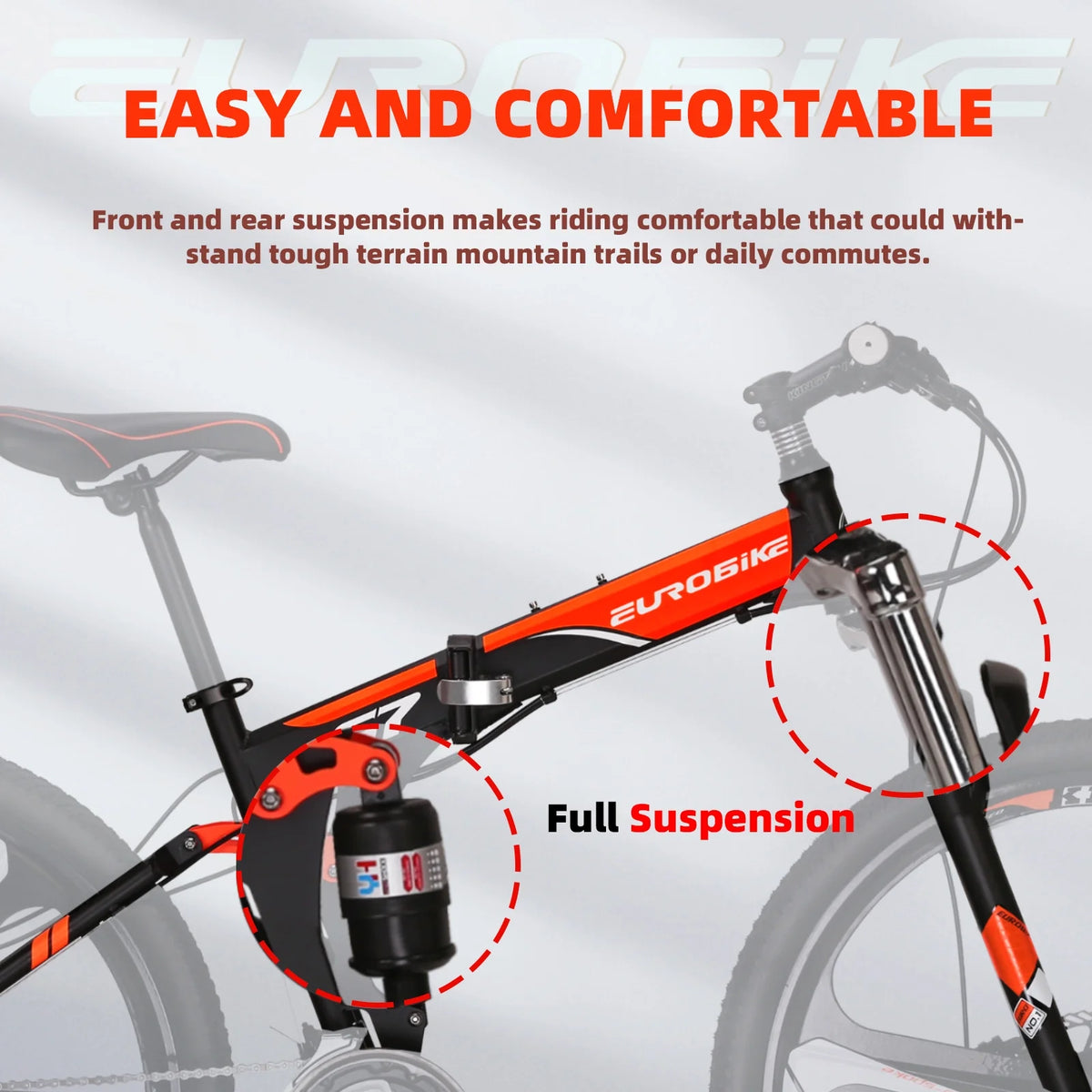 Eurobike 27.5" Full Suspension Folding Mountain Bike Foldable Frame Bicycle Disc Brakes Men or Women Bikes for Afults Green