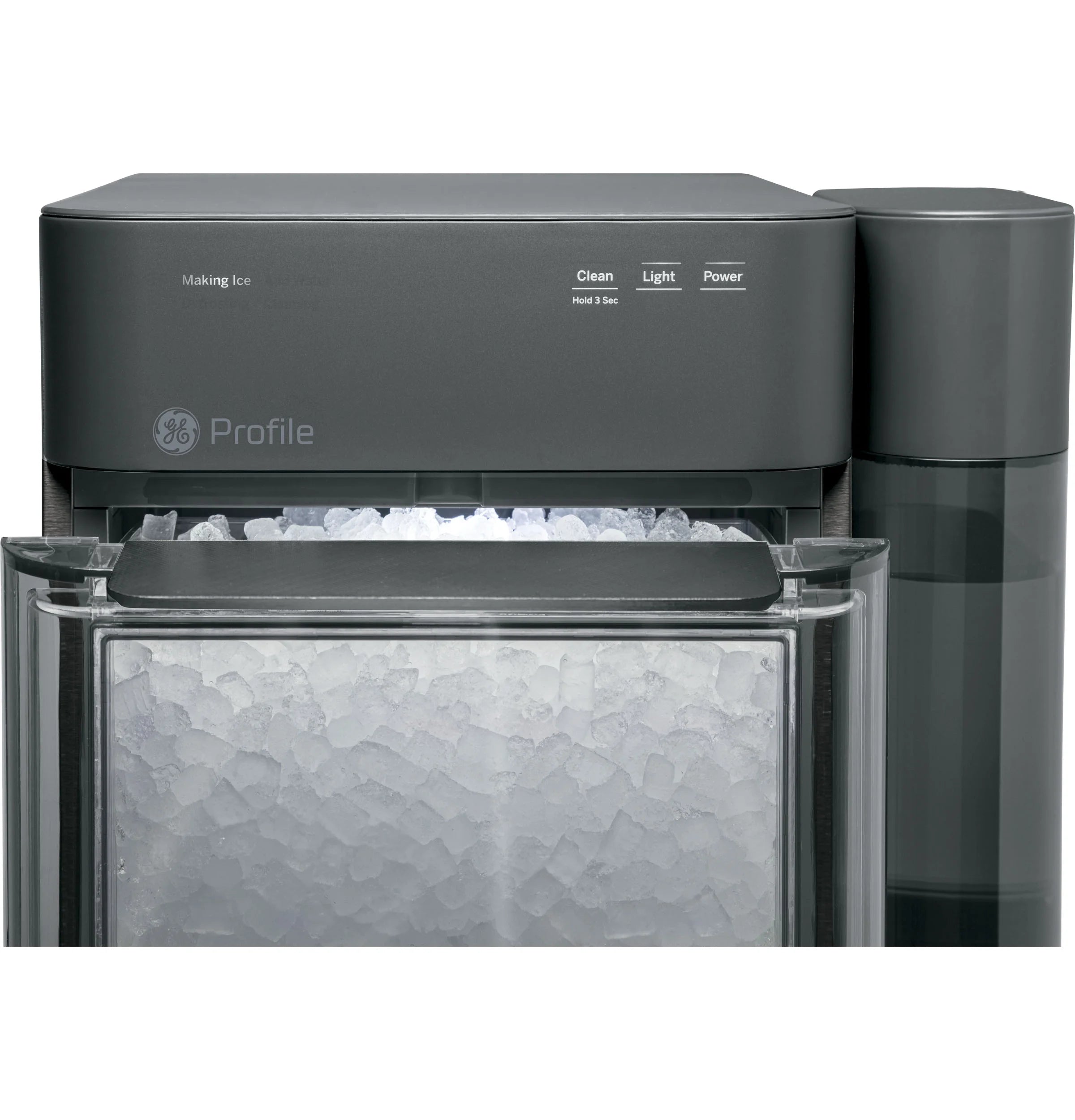 GE Appliances 38 lb Capacity Built - in Ice Maker, Black Stainless Steel
