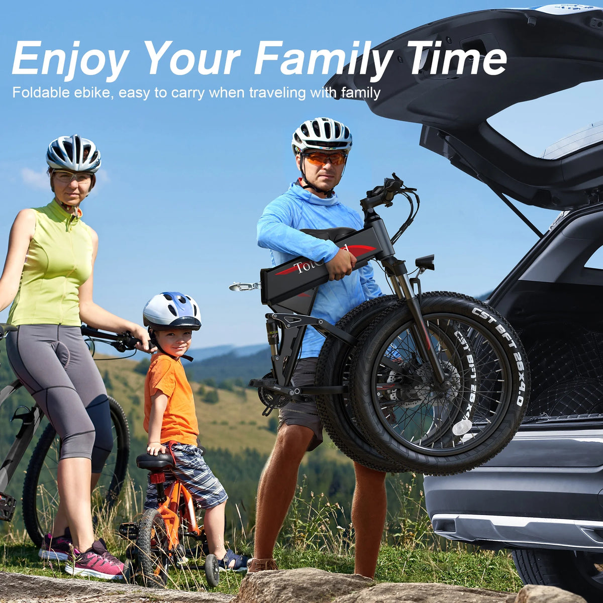 Totguard 26"x4" Electric Bike, Fat Tire 500W Ebike, Foldable Electric Bicycles E Bikes for Adults Electric 48V 10ah Battery, Dual Shock Absorber, Lockable Fork UL2849
