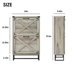 Maupvit 24 W Farmhouse Shoe Cabinet Storage for Entryway