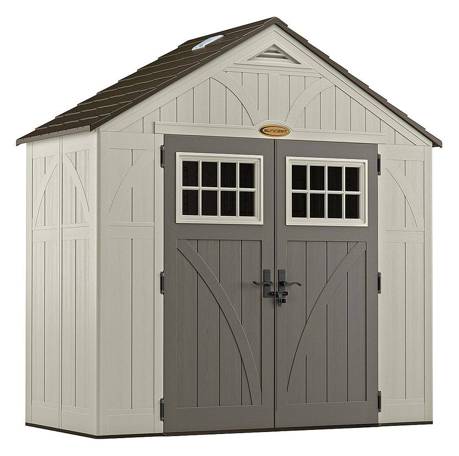 Suncast Tremont Vinyl Storage Shed, Vanilla/Gray