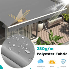 AECOJOY 12'x10' Manual Retractable Awning Sun Shade, Patio Awning Canopy
