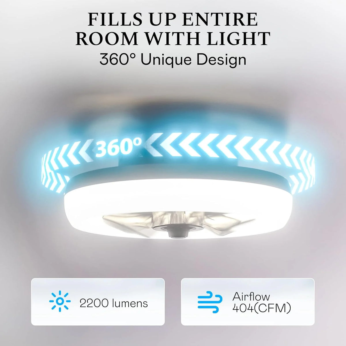 Cannonx 14 Low Profile Ceiling Fans with Lights and Remote, Modern Fandelier Ceiling Fan with Light, 6 Speeds, 3 Lighting Modes 3500K - 5500K, Flush Mount for Bedroom, LED 2200 Lumens
