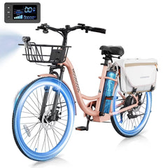 MOONCOOL Electric Bicycle for Adults 350W, 7 - Speed Ebike with 36V 10.4ah Removable Battery， 40 Miles Range, 20 Mph Electric Commuter Bike for Women Men, Certified to UL 2849 by SGS