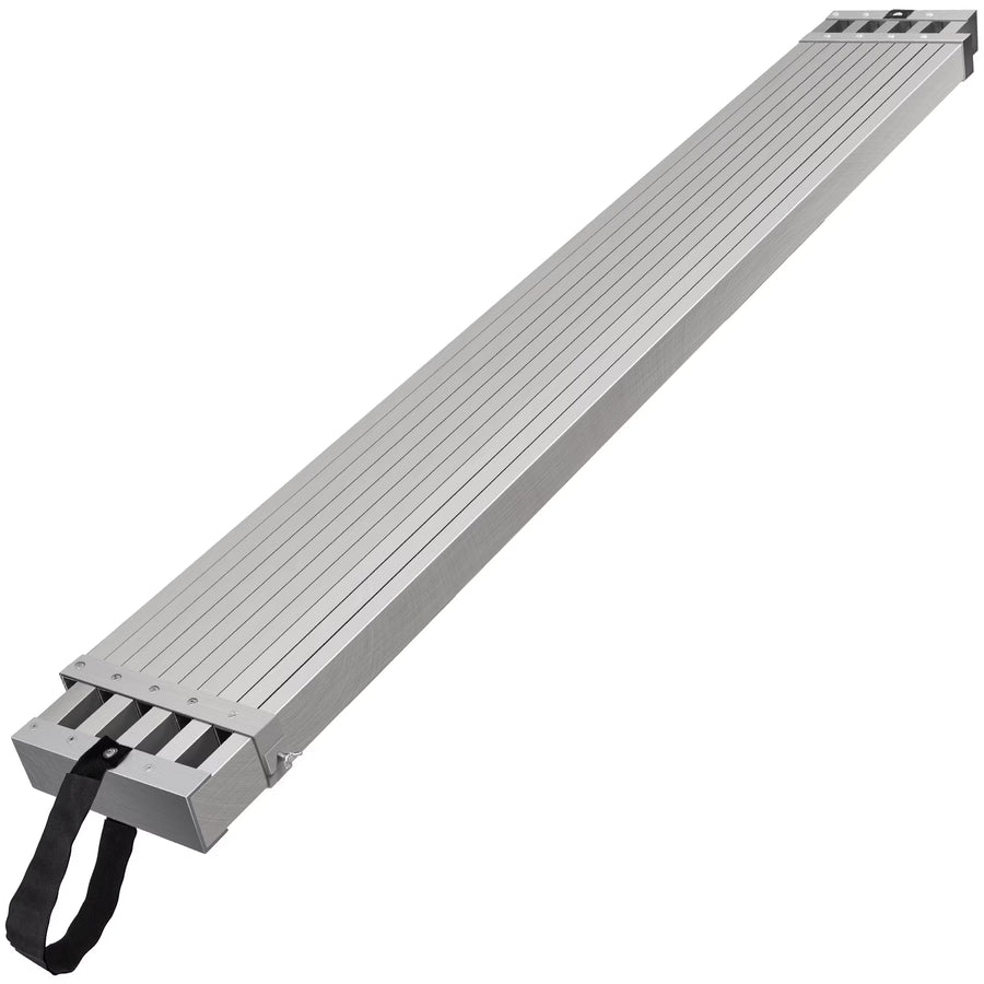 VEVOR Telescoping Aluminum Work Plank, 8 - 13 Feet 500 lb Capacity, 12.5 in Width Aluminum Scaffold Plank, Extension Staging Plank with Skid - Proof Platform Scaffold Ladder Accessory