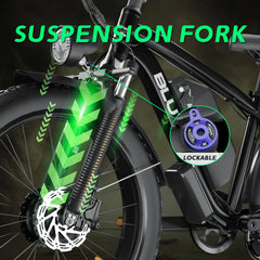 Electric Bike for Adults, 2000W 26'Fat Tire Electric Bike, 35MPH AWD Dual Motor Electric Bicycles, 48V 22.4AH Battery Fast Ebikes Dual Hydraulic Brakes UL 2849