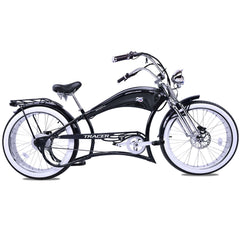 Twenty5 DS Chopper Stretch Cruiser E - Bike, 26" Wheels, 800W Motor, Disc Brake, for Men, Black