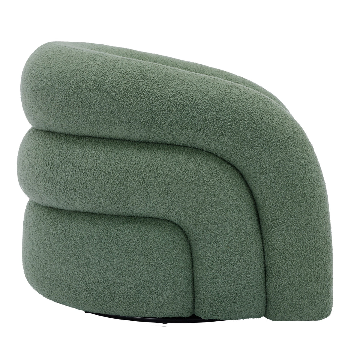 360 Swivel Accent Chair for Living Room, Boucle Barrel Armchair Single Sofa Chair Reading Chair, Sage Green