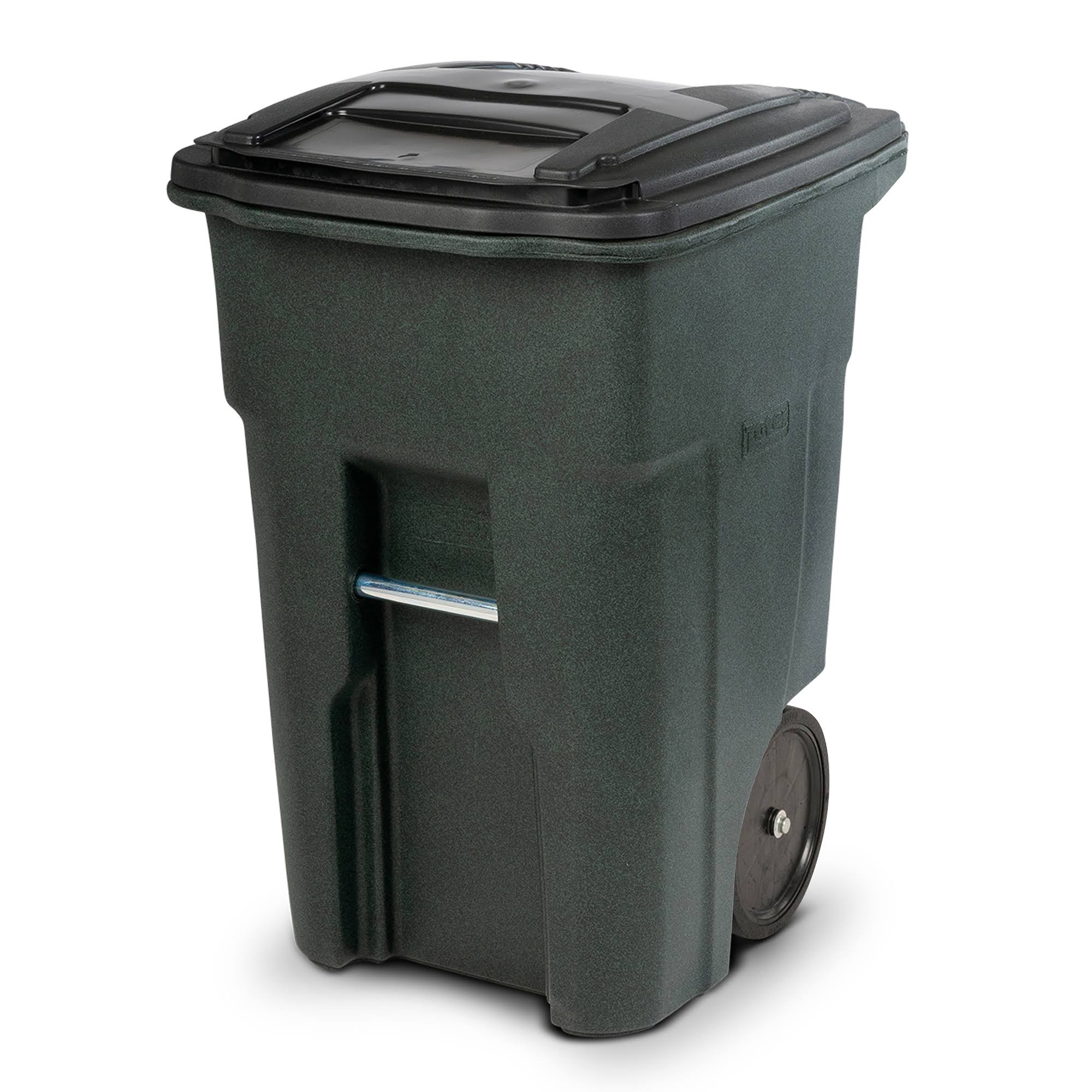 Toter 48 gal. Greenstone Trash Can with Smooth Wheels and Lid