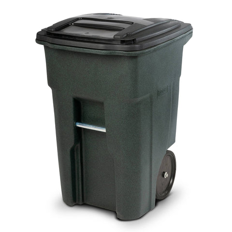 Toter 48 gal. Greenstone Trash Can with Smooth Wheels and Lid