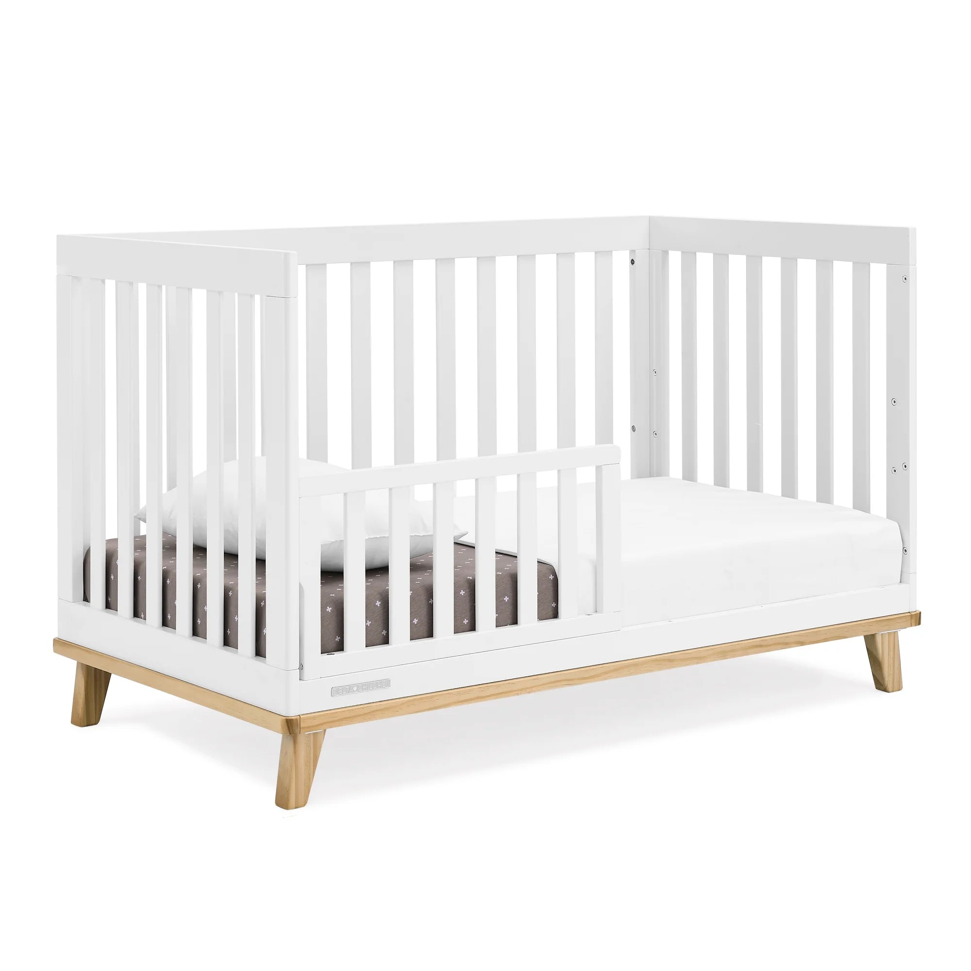 Delta Children Frankie 4 - in - 1 Convertible Crib - Greenguard Gold Certified, Black with Natural