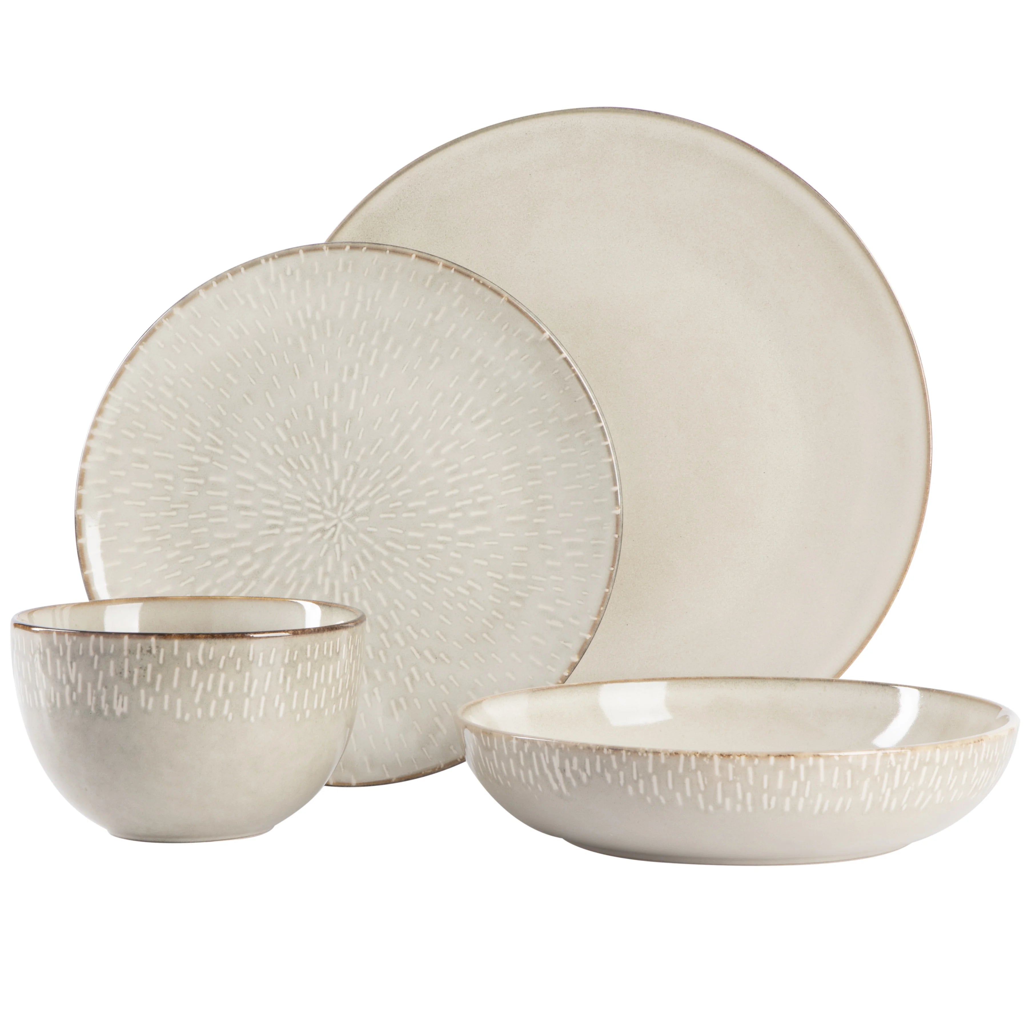 Gibson Elite Matisse 16 - Piece Dinnerware Set - Taupe