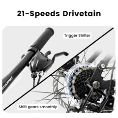27.5 - Inch Mountain Bike for Adults | 21 - Speed Trail & City Bicycle with Disc Brakes | Gray