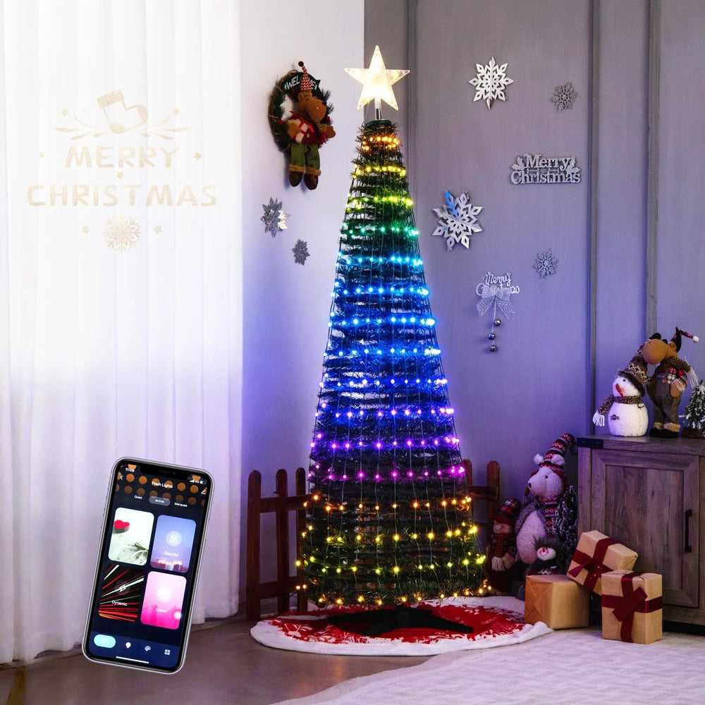 Tangkula 6.2FT Pop-Up  Christmas Tree with 282 LED Lights