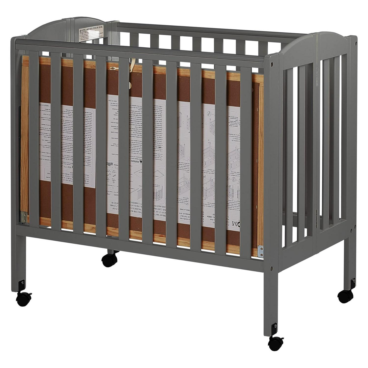 Dream on Me 3 - in - 1 Portable Crib Gray