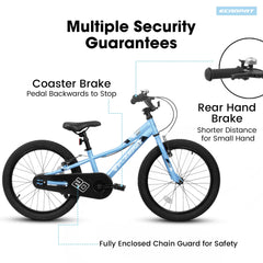 Ambifirner 20 in BMX Style Bike, Hi - Ten Carbon Steel Frame with Front V - Brake & Rear Coaster Brake, Easy Assembly, Adjustable Seat for Learning Riders (Blue)
