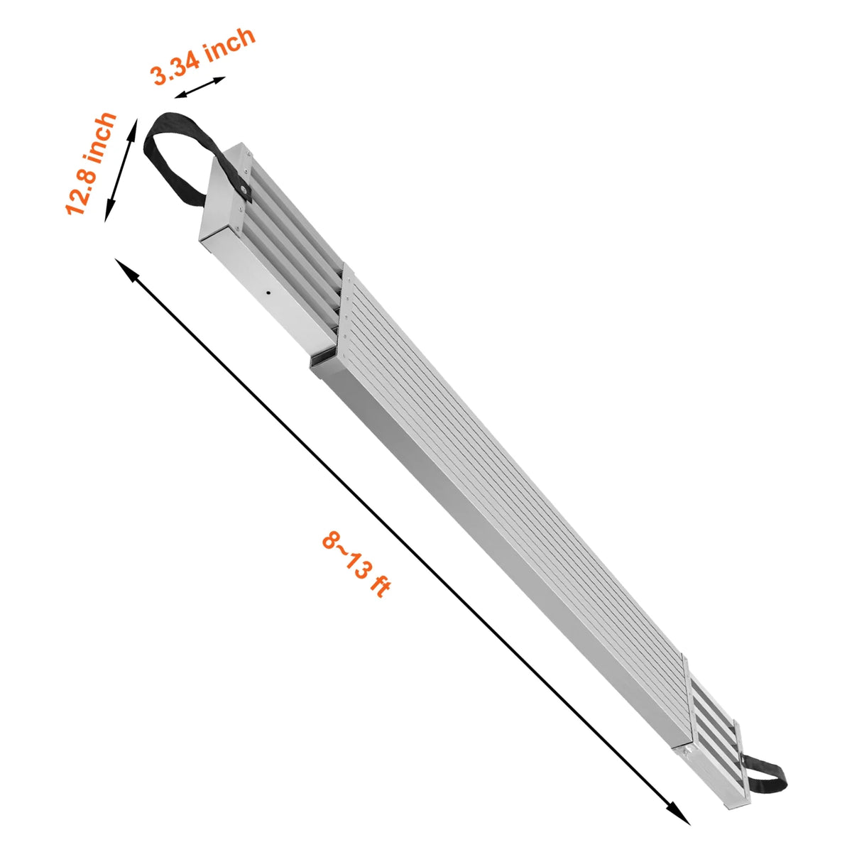 VEVOR Telescoping Aluminum Work Plank, 8 - 13 Feet 500 lb Capacity, 12.5 in Width Aluminum Scaffold Plank, Extension Staging Plank with Skid - Proof Platform Scaffold Ladder Accessory