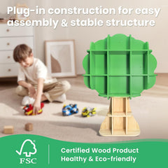 Kids Bookshelf - 5 Tier Kids Bookcase, Green Bookshelf for Children and Toddlers, Wooden Bookshelf for Classroom, Playroom, Bedroom, Nursery