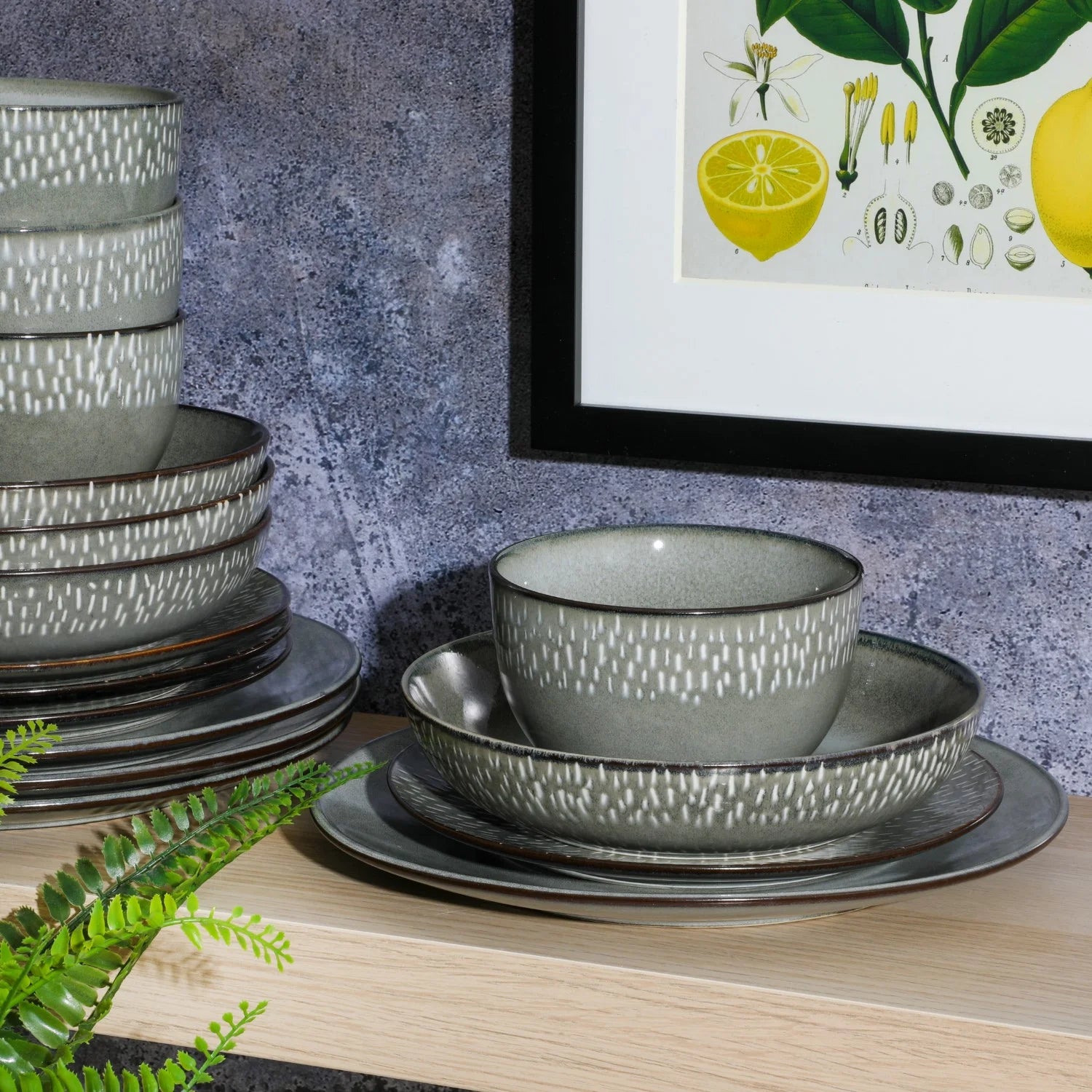 Gibson Elite Matisse 16 - Piece Dinnerware Set - Taupe