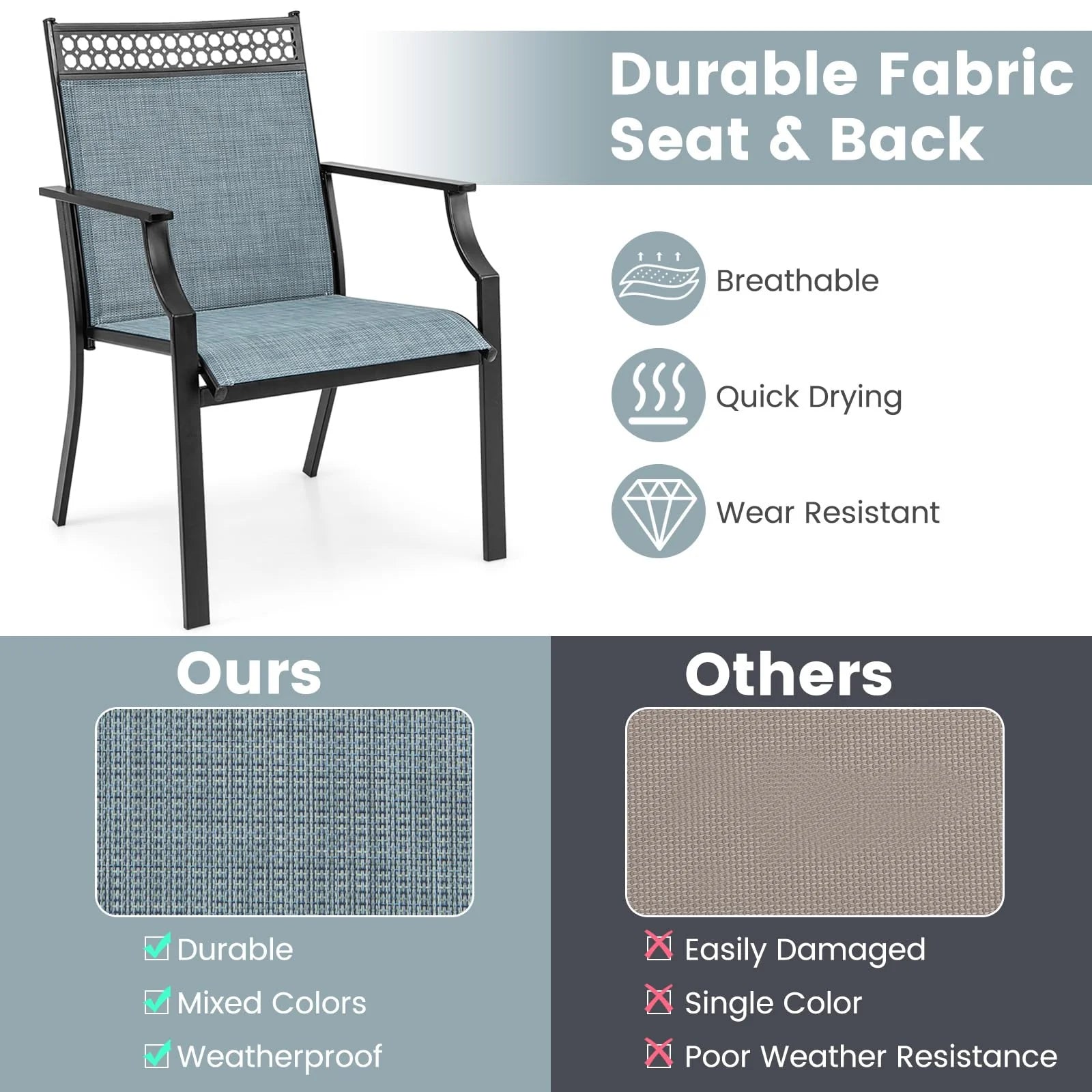 Tangkula 9 Pieces Patio Dining Set for 8 Outdoor Rectangular Patio Table