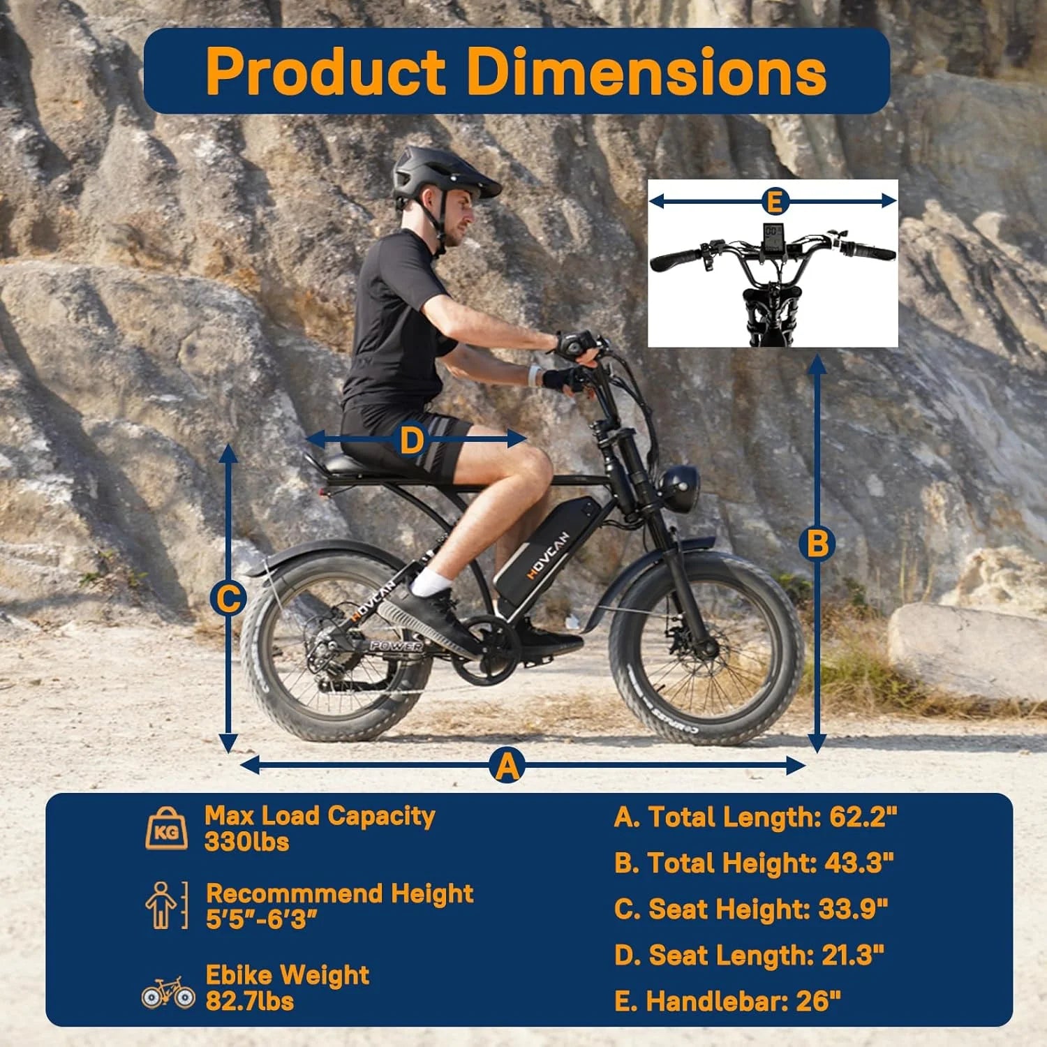 Movcan 20" 48 V Electric Mountain Ebike
