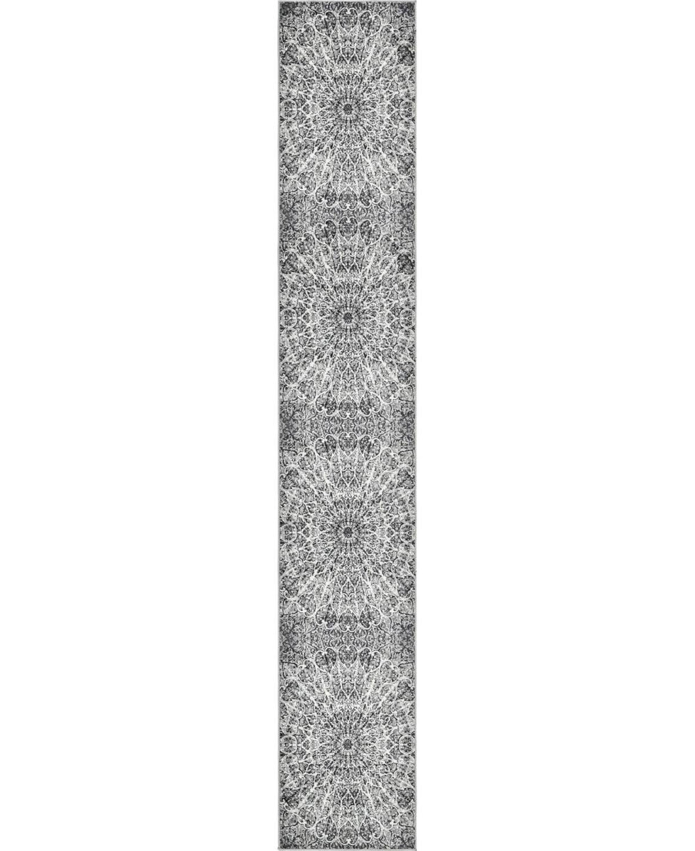 Unique Loom Grace Sofia Dark Gray 2' x 13' Runner Rug