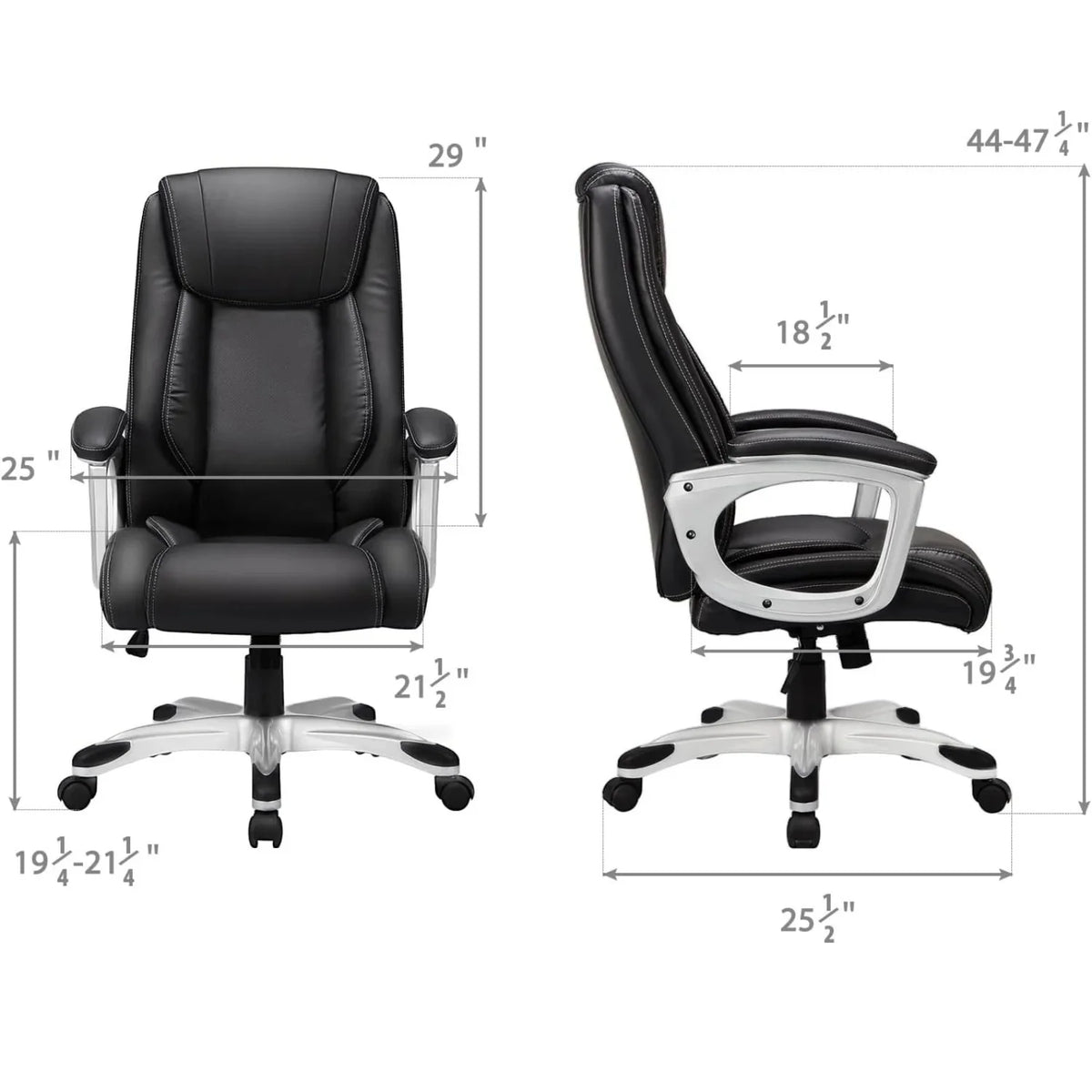 AECOJOY Office Chair Ergonomic, Leather Office Chair with High Back