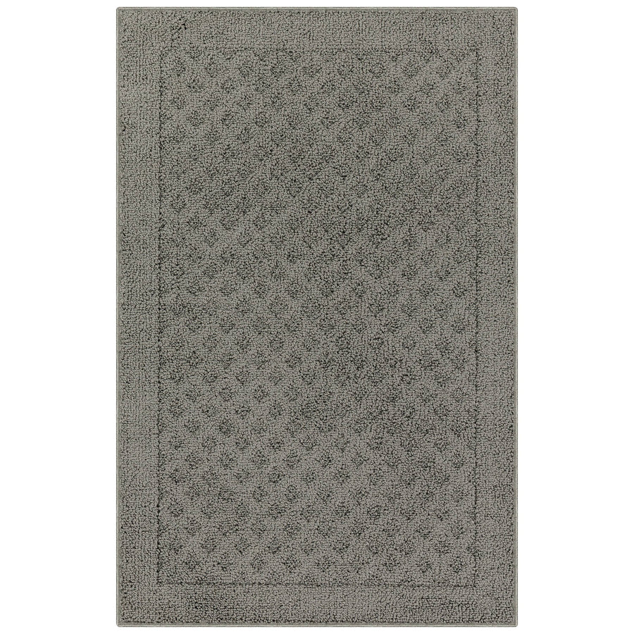 Mainstays Dylan Solid Diamond Traditional Pewter Gray Indoor Accent Rug, 2'6"x3'10"