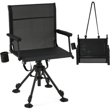 AECOJOY Lightweight Hunting Chair Without Cushion, Foldable & Rotating, Quiet Design for Deer Blind