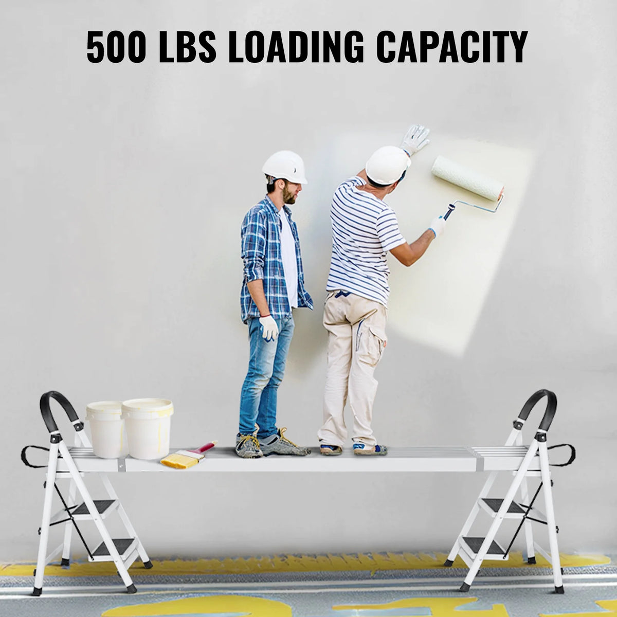 VEVOR Telescoping Aluminum Work Plank, 8 - 13 Feet 500 lb Capacity, 12.5 in Width Aluminum Scaffold Plank, Extension Staging Plank with Skid - Proof Platform Scaffold Ladder Accessory