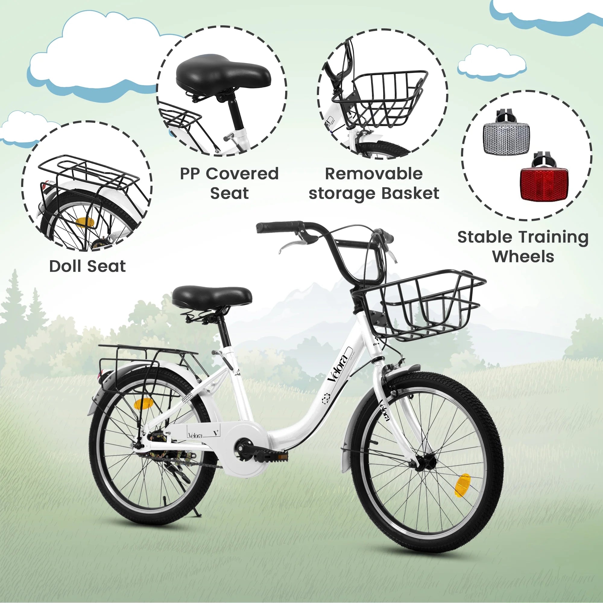 20 in Kids Bike for Boys & Girls Age 5 - 10, Children'S Bicycle with Front Basket & Rear Rack, Commuter Bike for School & Leisure