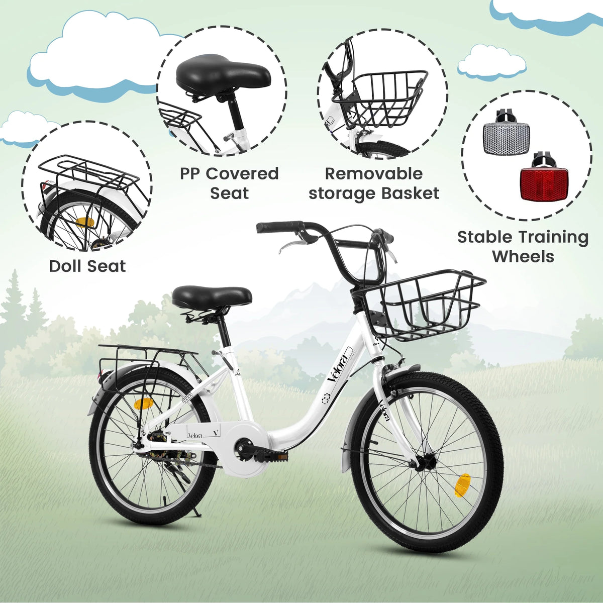 20 in Kids Bike for Boys & Girls Age 5 - 10, Children'S Bicycle with Front Basket & Rear Rack, Commuter Bike for School & Leisure