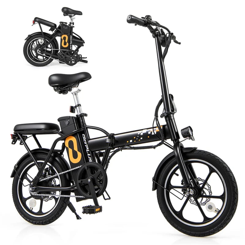 16" Folding Electric Bike with 500W Brushless Motor, 20 MPH, 37-Mile Range, Removable Battery & Dual Disc Brakes, Mini E-Bike for City Commuting