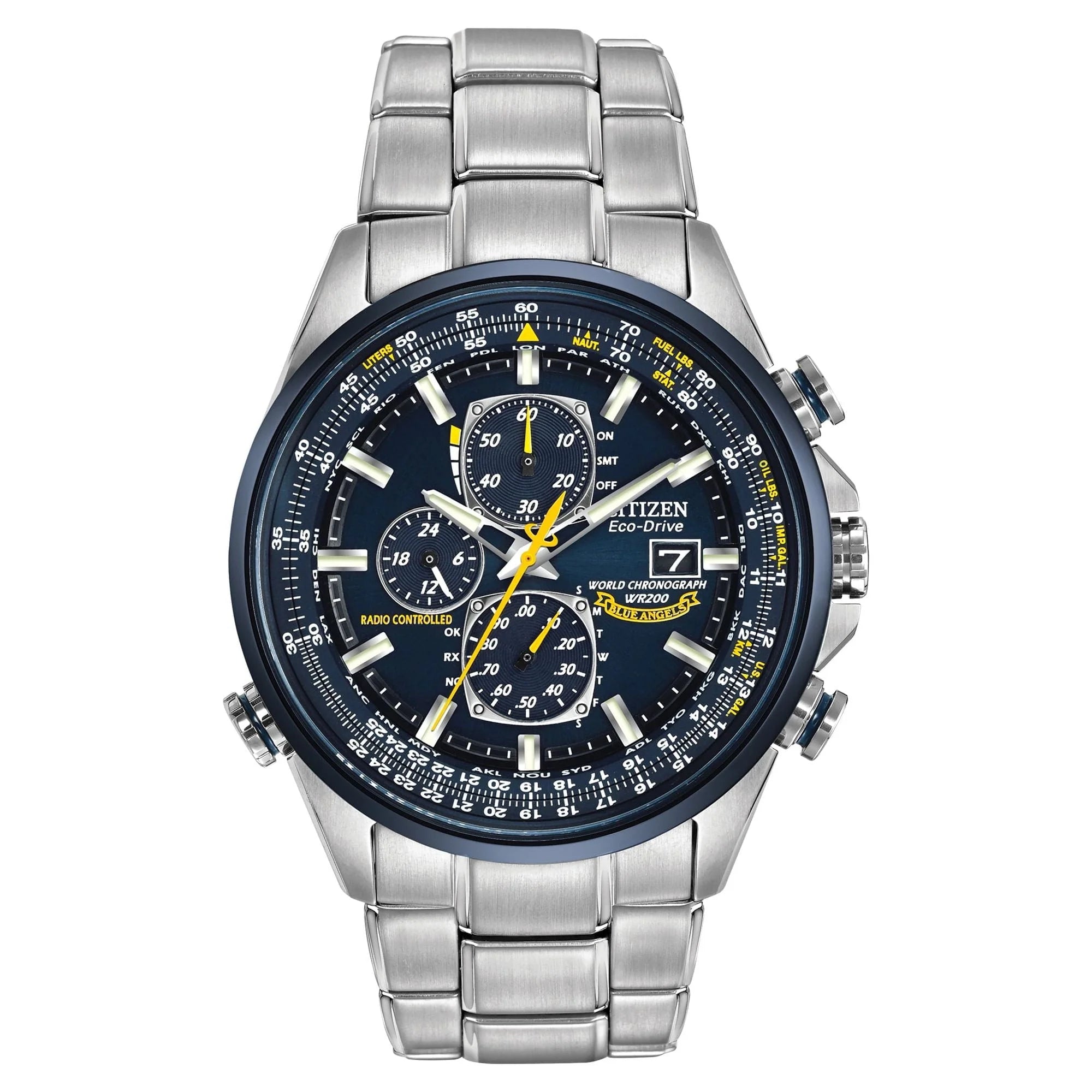 Citizen Men'S Eco Drive Blue Angels World Chronograph AT Watch AT8020, 54 L