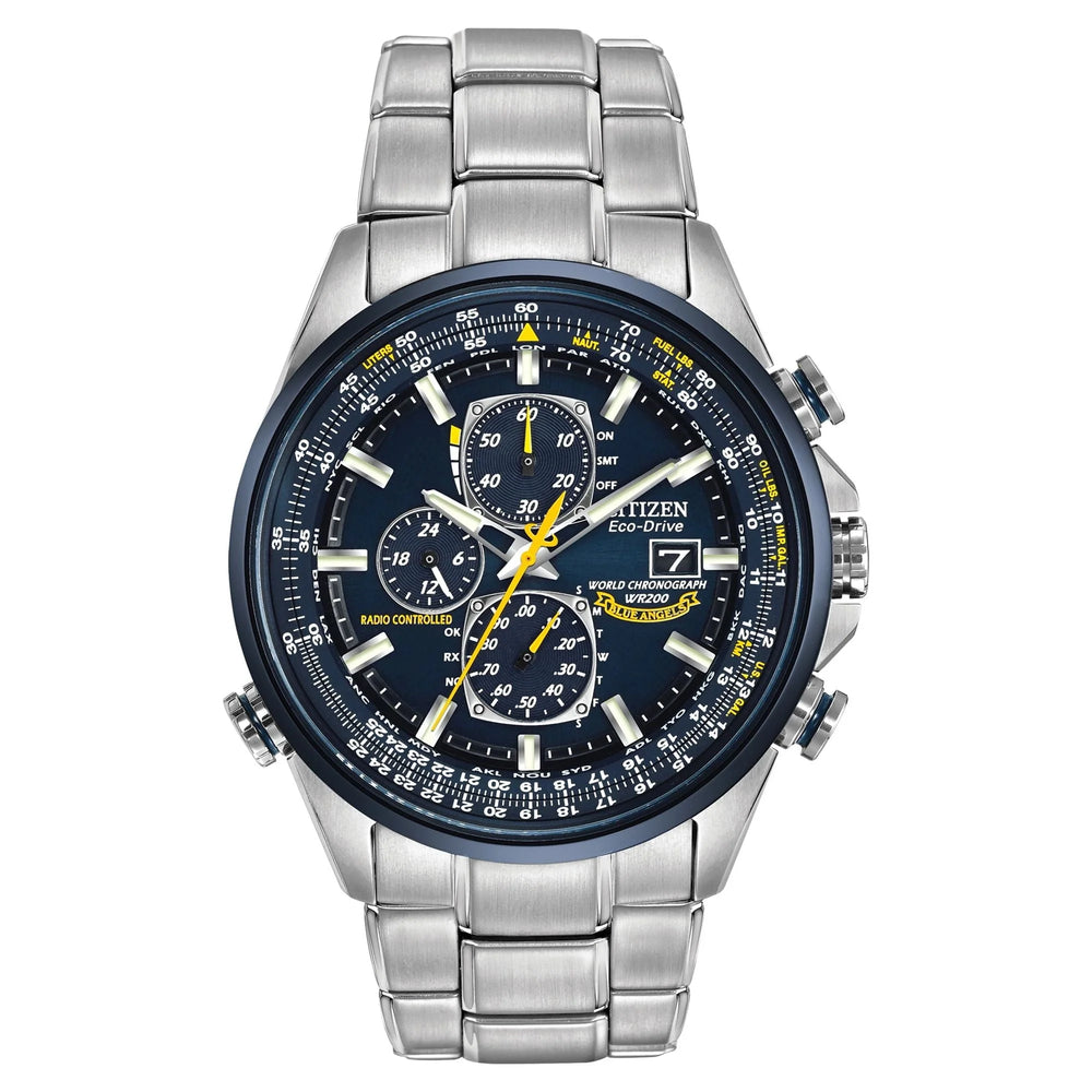 Citizen Men'S Eco Drive Blue Angels World Chronograph AT Watch AT8020, 54 L