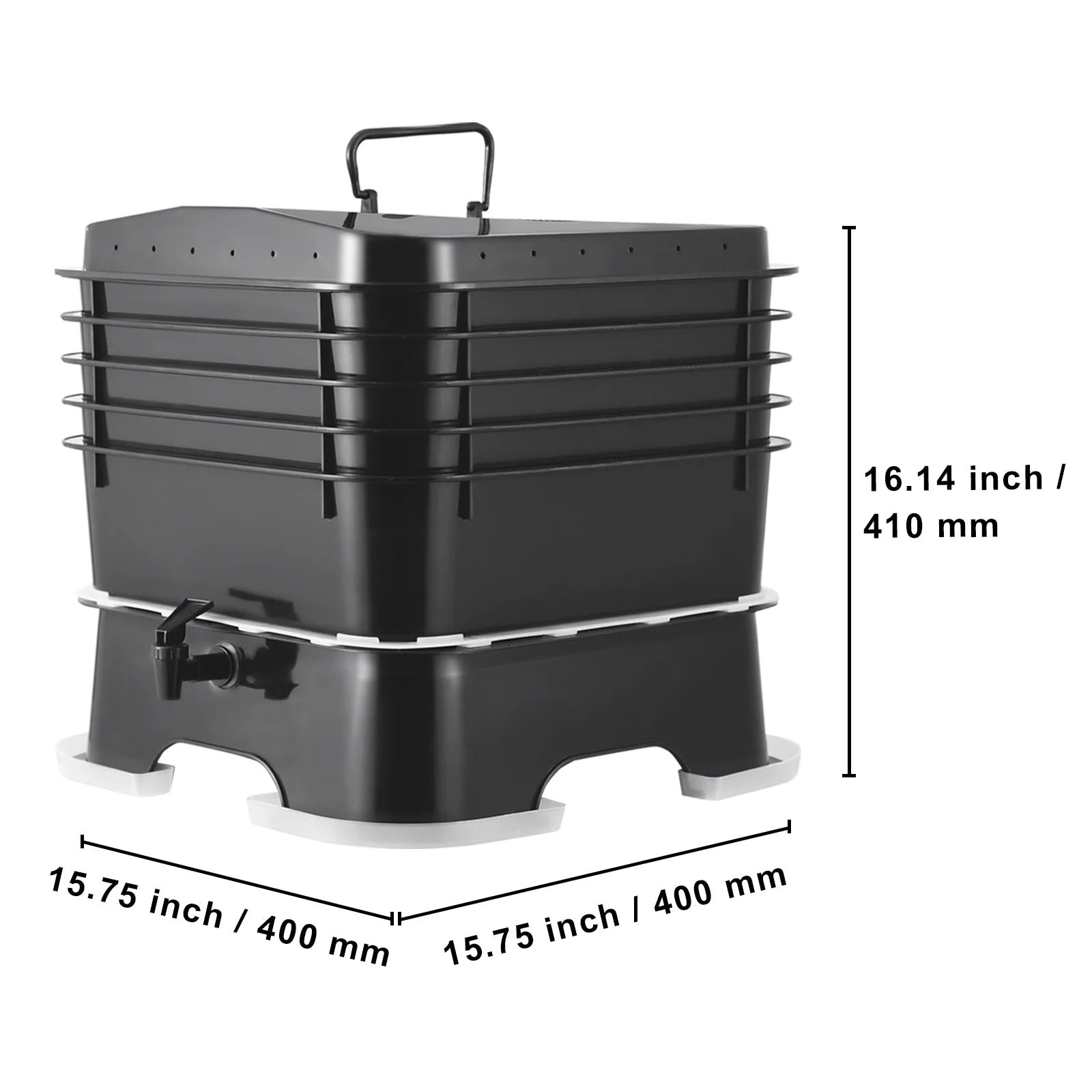 VEVOR 5 - Tray Worm Composter, 50 L Worm Compost Bin Outdoor and Indoor, Sustainable Design Worm Farm Kit, for Recycling Food Waste, Worm Castings, Worm Tea, Vermiculture and Vermicomposting