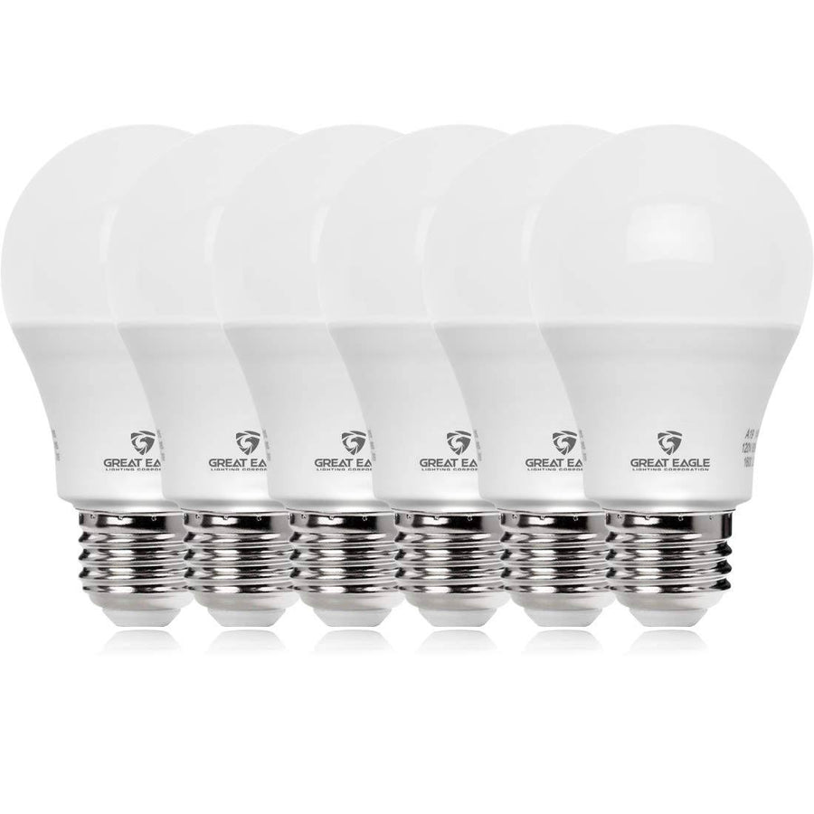Great Eagle Lighting Corporation Great Eagle A19 LED Light Bulb 9W (60W Equivalent) UL Listed 4000K (Cool White) 800 Lumens Non-Dimmable Standard Repl