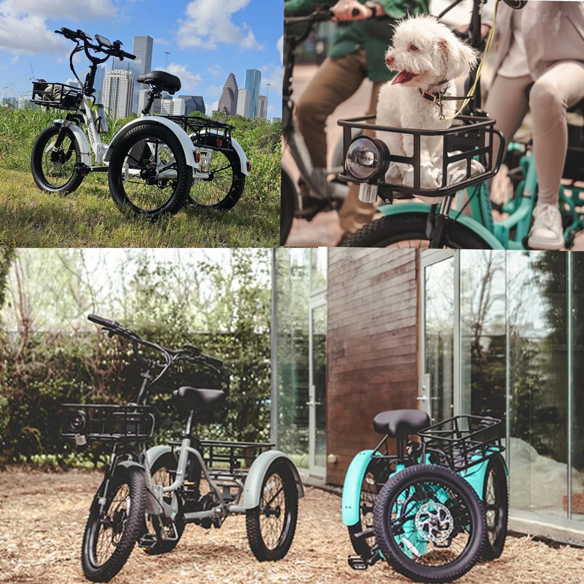 ABORON 3.0 Fat Tire Electric Trike for Senior Foldable E - Bike, 500W Motorized Tricycle Adult 20" Folding 3 Wheel Electric Commute Bike Trike W/48V Battery and Storage Baskets