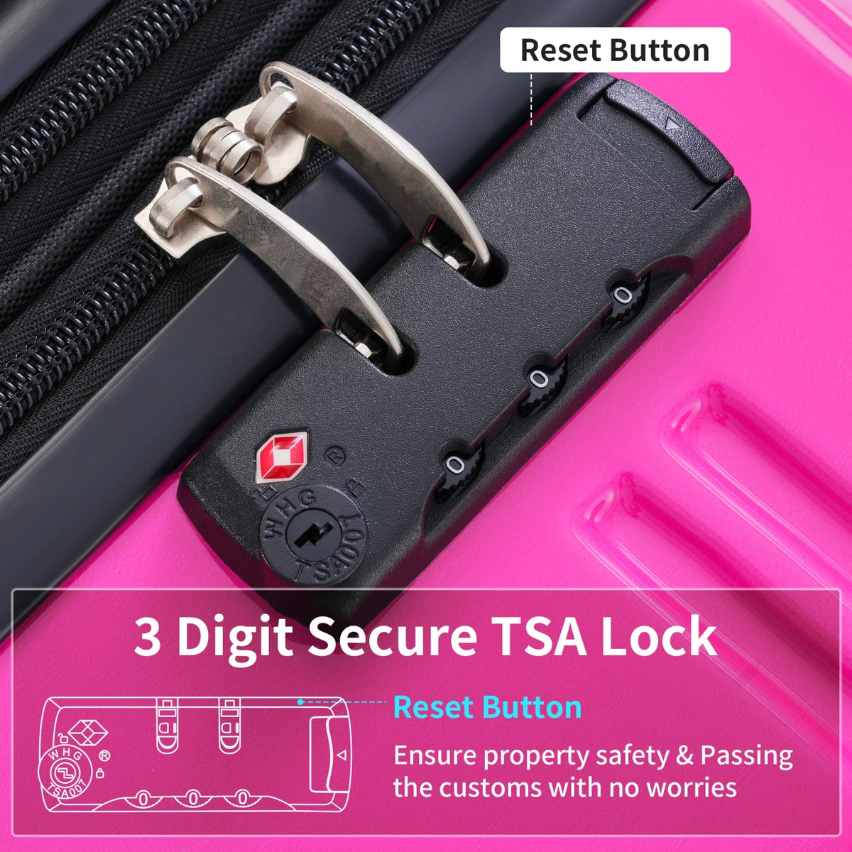 3 Piece Luggage Sets, Hard Shell Suitcase 20/24/28 in with TSA Lock and Spinner Wheels, Expandable Lightweight Travel Luggage for Men Women, Multicolor Purple