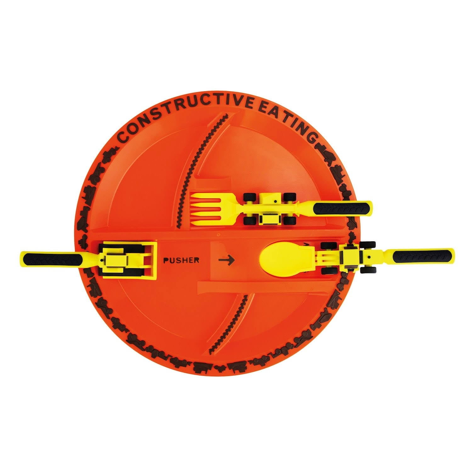 Constructive Eating - Construction Utensil Set with Construction Plate