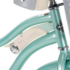 26 In. Nel Lusso Women'S Classic Beach Cruiser Bike, Mint Green