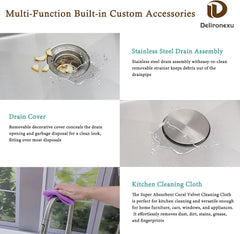 17 in Bar Sink Drop in - Small Kitchen Sink, Modern 18 Gauge Stainless Steel Sink with Brushed Finish, 17"x19"x6" Single Bowl Kitchen Sinks for RV, Prep, and Outdoor Use