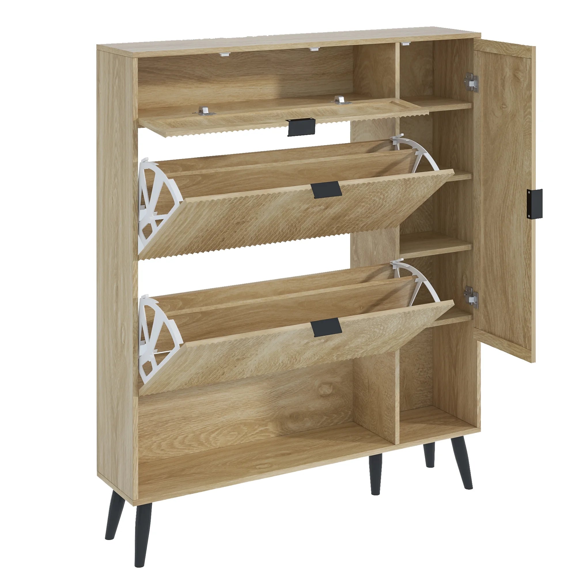 Shoe Cabinet with Drawers, Slim Storage Cabinets, Entryway Shoe Storage Cabinets