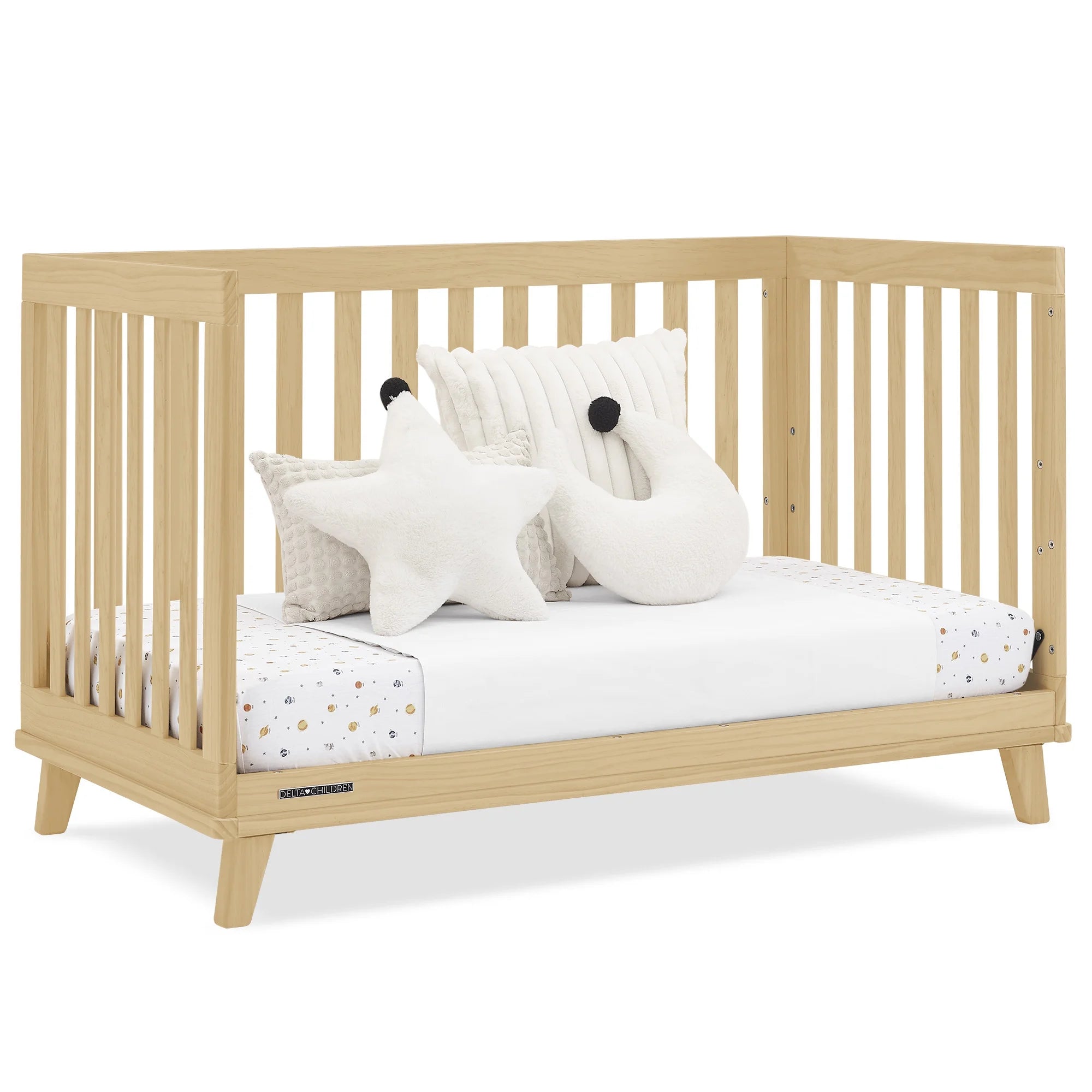 Delta Children Frankie 4 - in - 1 Convertible Crib - Greenguard Gold Certified, Black with Natural