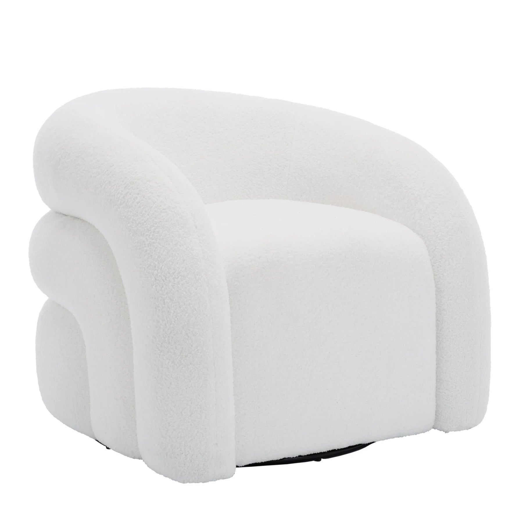 360 Swivel Accent Chair for Living Room, Boucle Barrel Armchair Single Sofa Chair Reading Chair, Sage Green