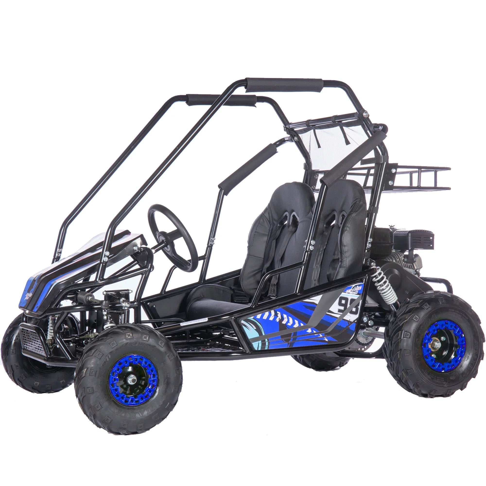 Mototec Mud XL 212cc 2 Seat Go Kart Full Suspension Blue