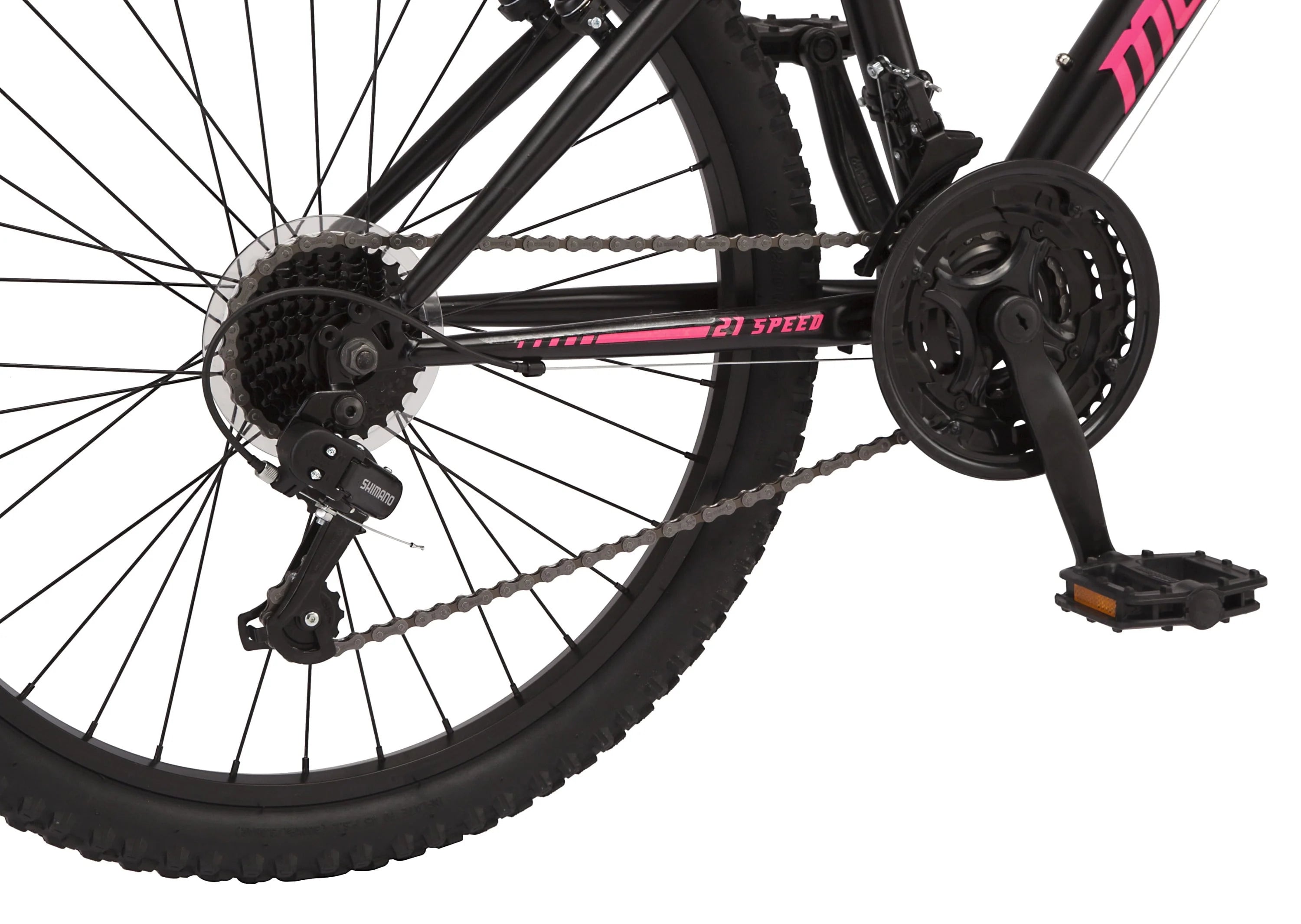 Mongoose 24 - In. Excursion Unisex Mountain Bike, Black, 21 Speeds