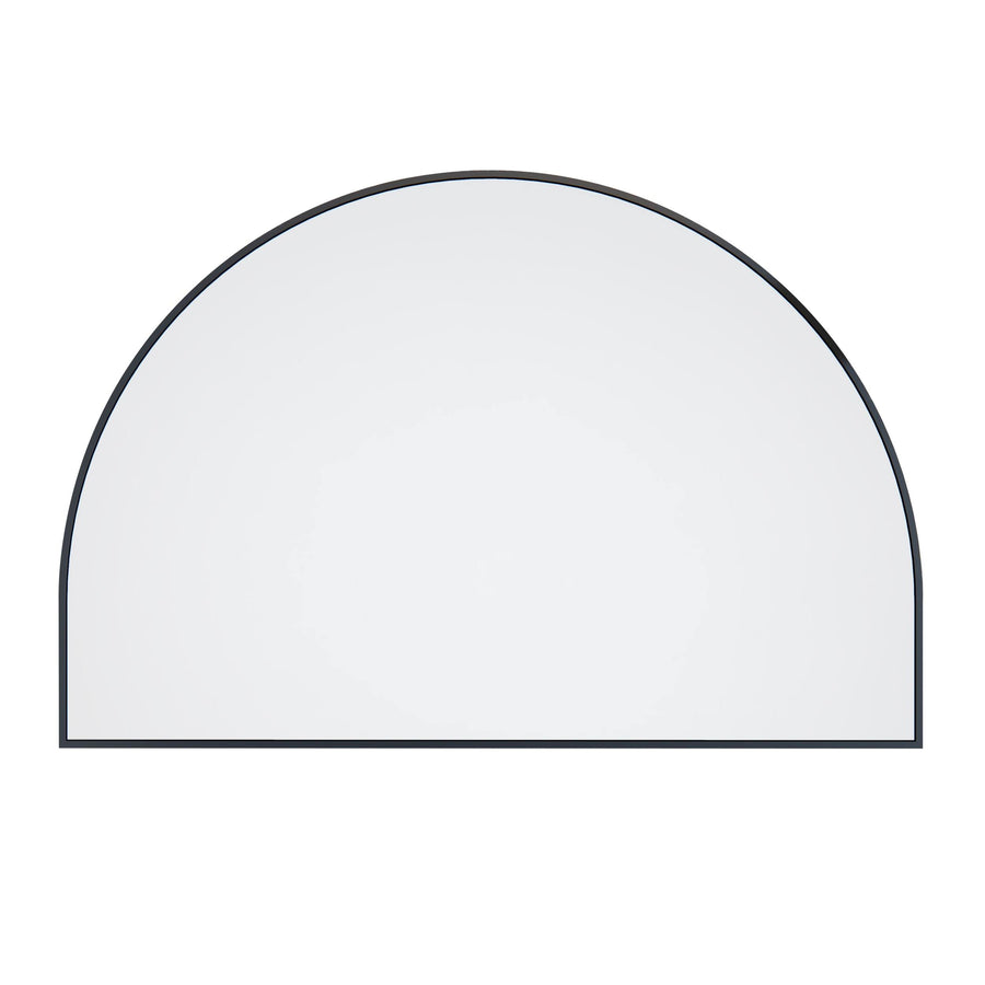 Glass Warehouse 48 in. W x 32 in. H Framed Arched Bathroom Vanity Mirror in Black
