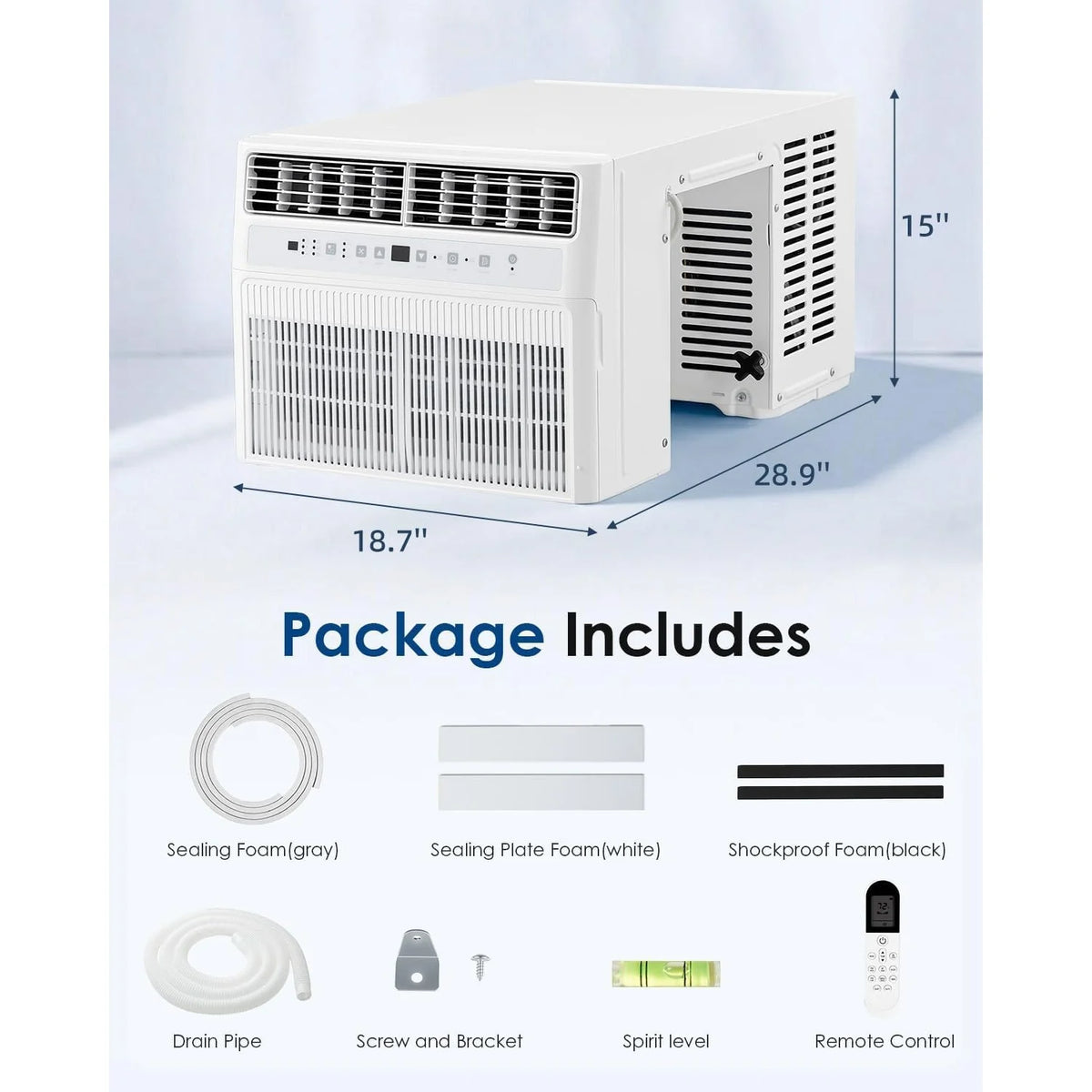 AECOJOY U-Shaped Window Air Conditioner 12,000 BTU AC Unit with Full Window View, Cools 350 Sq. Ft.