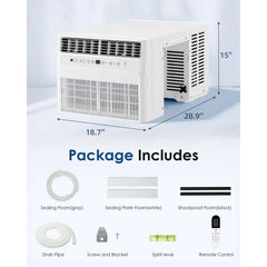 AECOJOY U-Shaped Window Air Conditioner 12,000 BTU AC Unit with Full Window View, Cools 350 Sq. Ft.